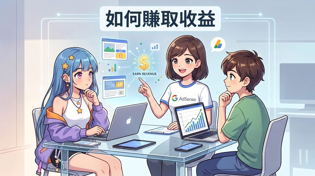Google AdSense 如何賺取收益？帳戶註冊與付款設定步驟教學示意圖