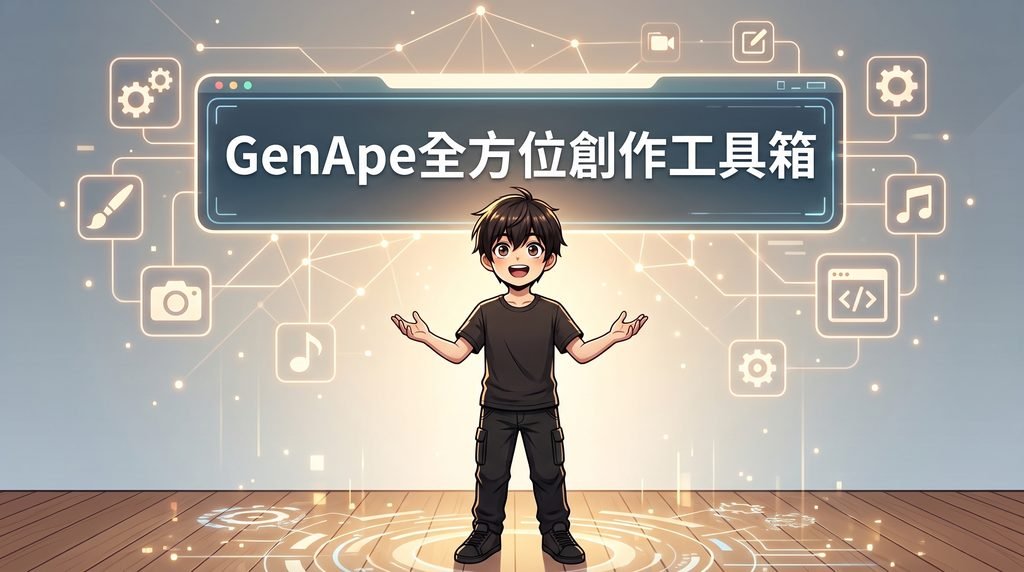 GenApe 生成猿全方位創作工具箱插圖：爆款腳本、社群標題發想與圖像生成
