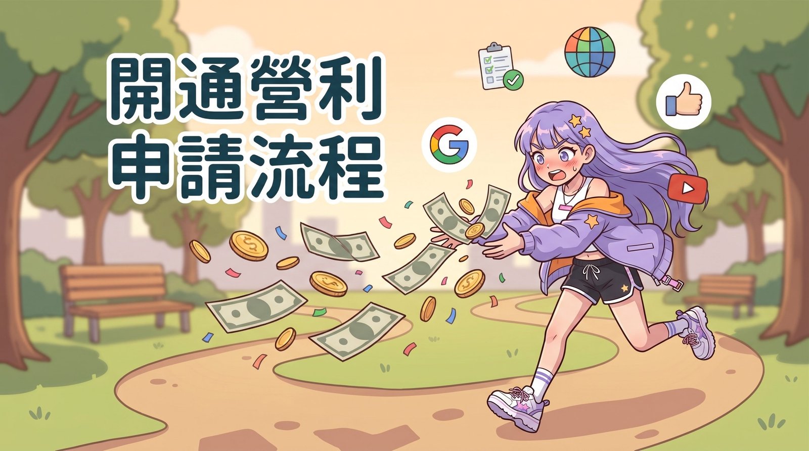 YouTube 頻道達標開通營利申請流程與步驟教學示意圖