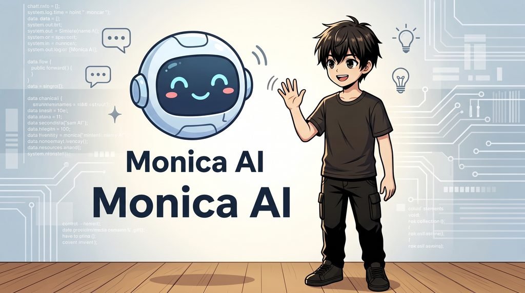 Monica AI 全能助理教學插圖：多模型整合、網頁摘要與影音創作輔助