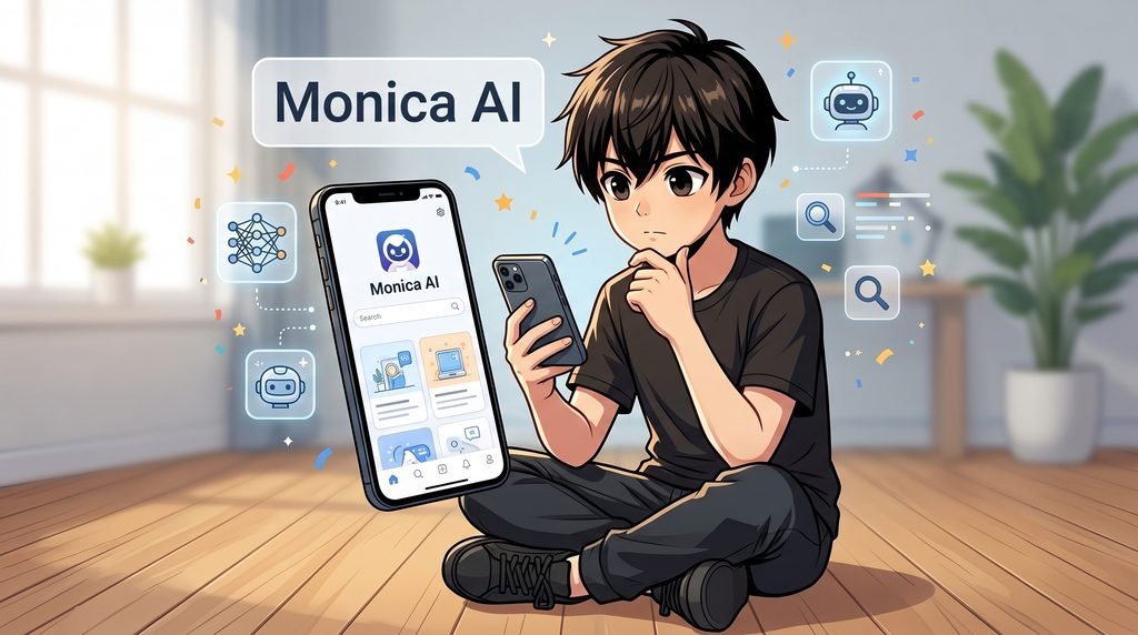 Monica AI 手機版教學插圖：行動端多模型整合、隨身AI助理與語音對話應用