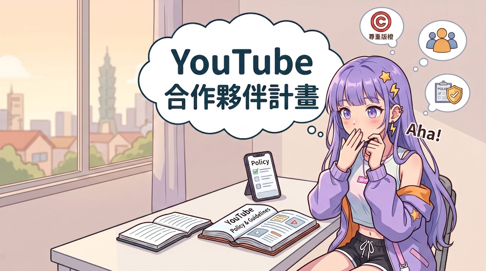 YouTube 開通營利 YouTube 合作夥伴計畫(YPP)開通營利條件與政策規範示意圖