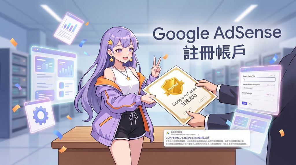 Google AdSense 註冊帳戶與付款資訊設定成功步驟教學示意圖